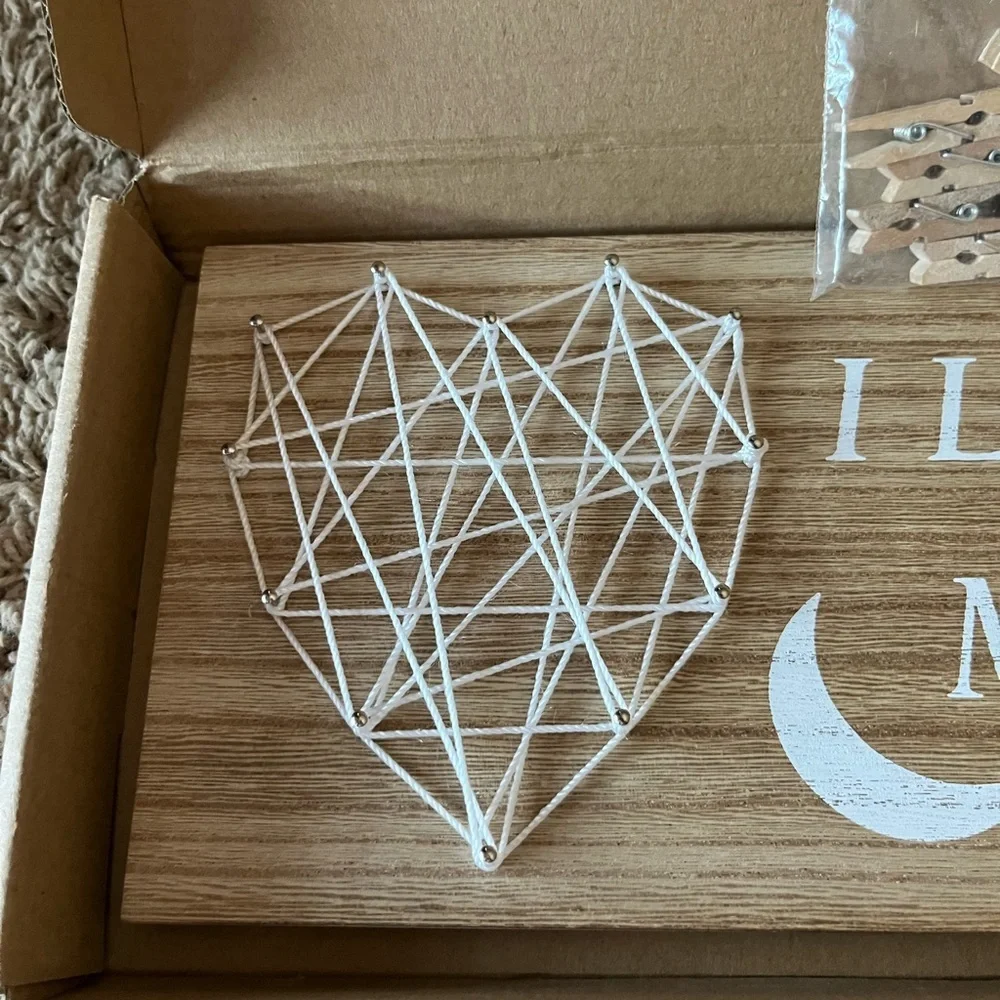 I love to the moon and back wooden hanging sign - Picture 4 of 4